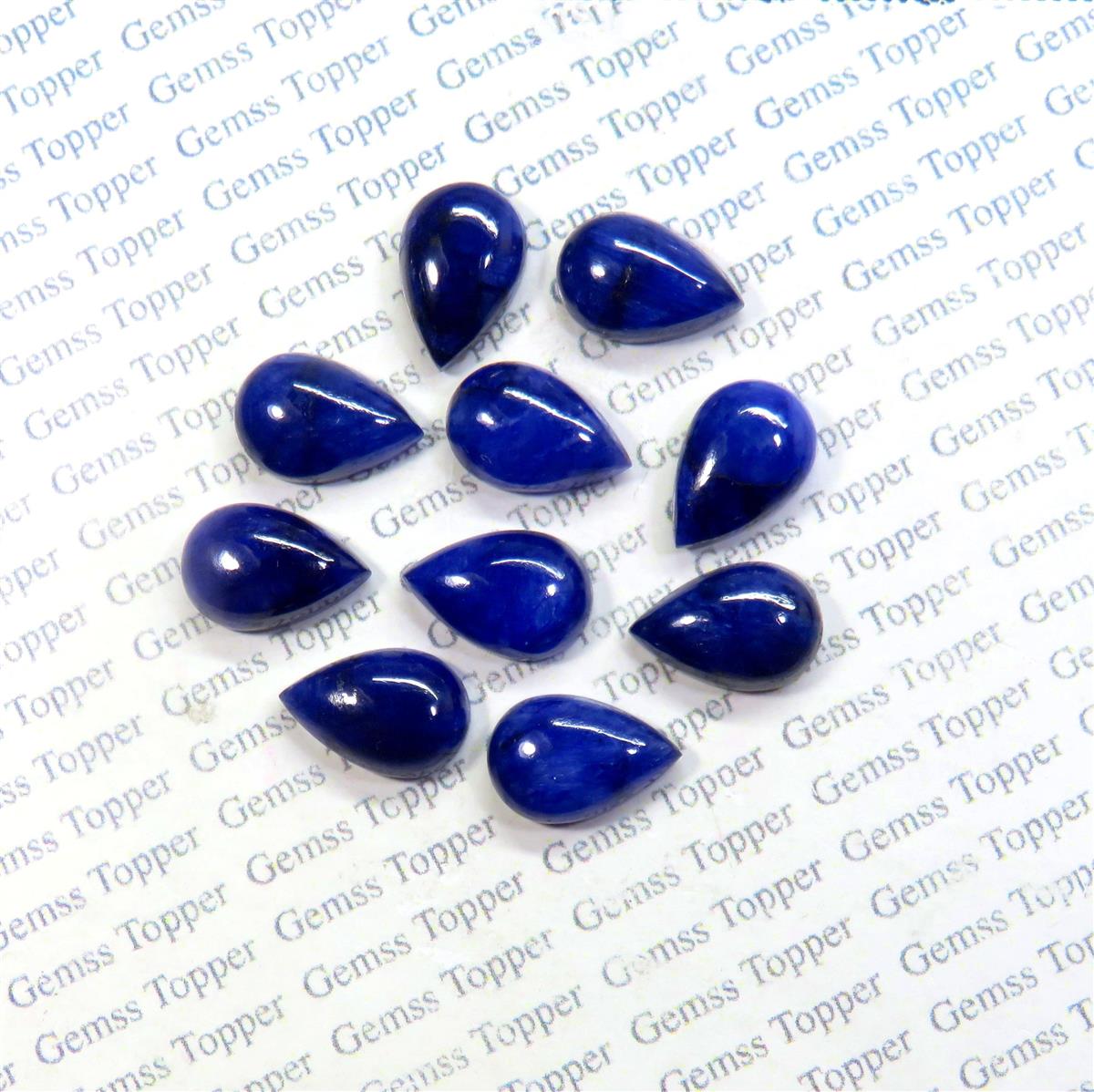 Blue Sapphire 6x8 mm Pear Cabochon